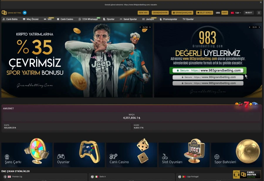Grandbetting ekran görüntüsü