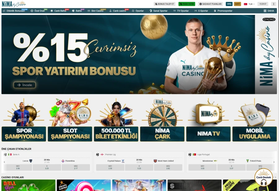 Nimabet ekran görüntüsü